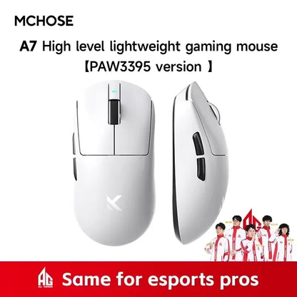 MCHOSE A7 V2 Ultra Wireless Gaming Mouse with PixArt 3950Ti Sensor, 8K Polling Rate, Lightweight Bluetooth & 2.4G RGB Gaming Mouse