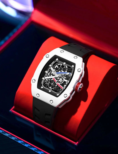 Tonneau Case Trendy Ultra-Thin Quartz Watch Men Creative Hollow Fashion Design Super Luminous Waterproof Personalize AAA Watch