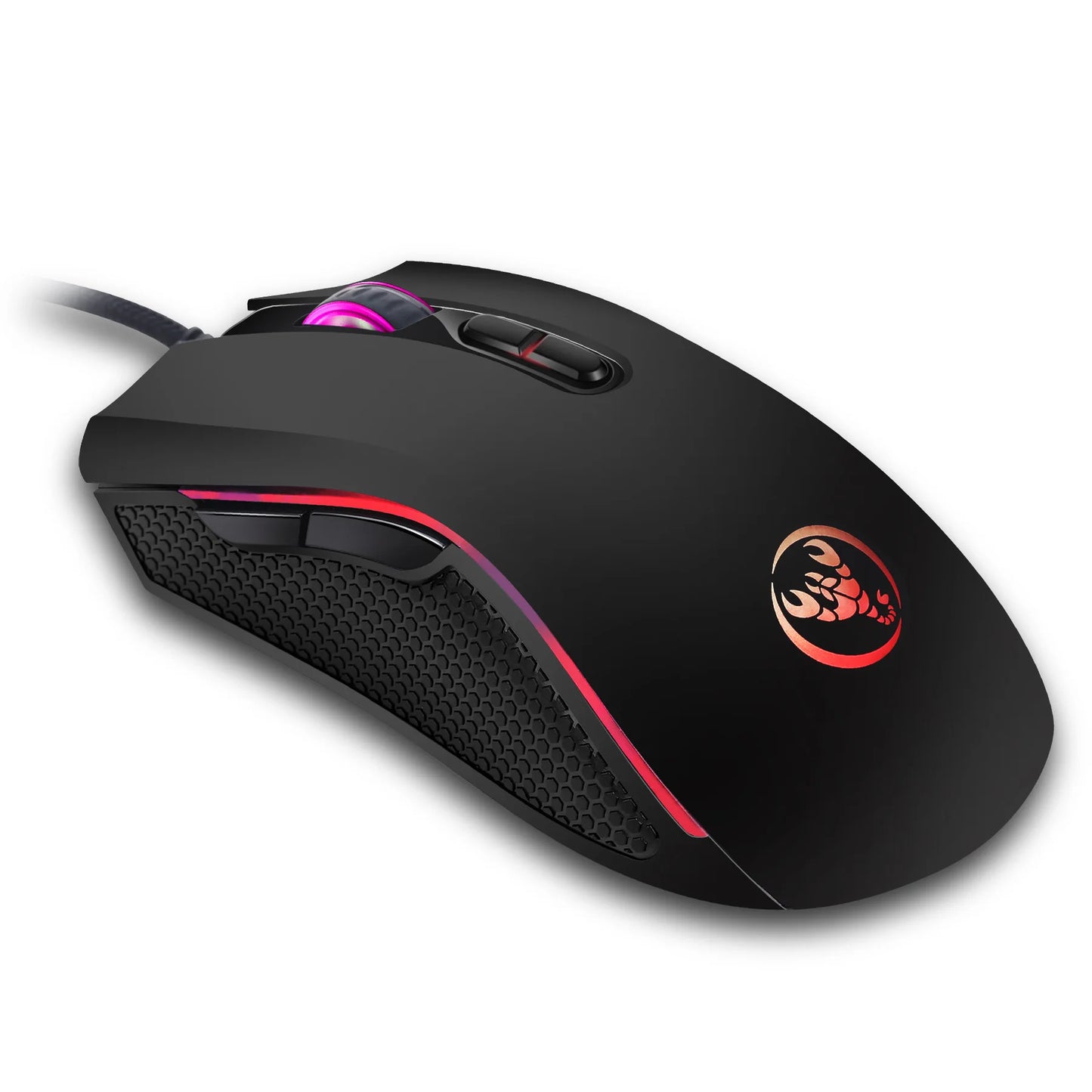 Exklusiv professionell optisk gamingmus med LED-bakgrundsbelysning i 7 klara färger och ergonomisk design, 3200 DPI, för LOL CS-gamers