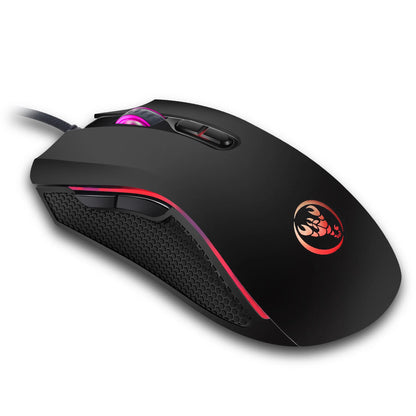 Exklusiv professionell optisk gamingmus med LED-bakgrundsbelysning i 7 klara färger och ergonomisk design, 3200 DPI, för LOL CS-gamers