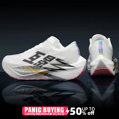 Chaussures de course pour homme, sportives, semelle en carbone, spécialisées, respirantes, légères, pour femme, confortables, athlétiques, antidérapantes, pour marathon