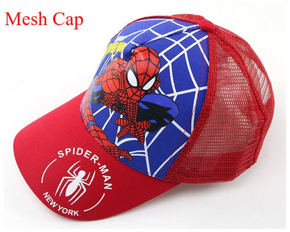 Figurka z anime Marvela Spider-Man – czapka z daszkiem z motywem kreskówkowym, bawełna i poliester, czapka z daszkiem dla chłopców i dziewcząt, akcesoria do nakryć głowy, prezent urodzinowy dla dzieci