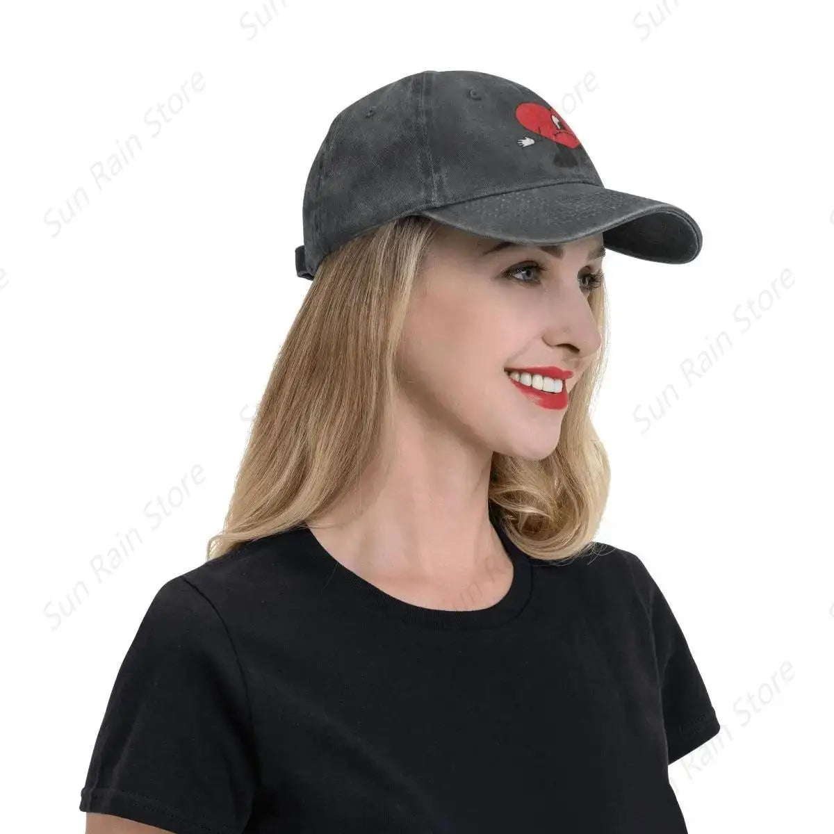 Cappellino da baseball in denim Bad Bunny con chiusura a scatto per uomo - Cappellino musicale "Un Verano Sin Ti" - Estate/Autunno - Stile vintage