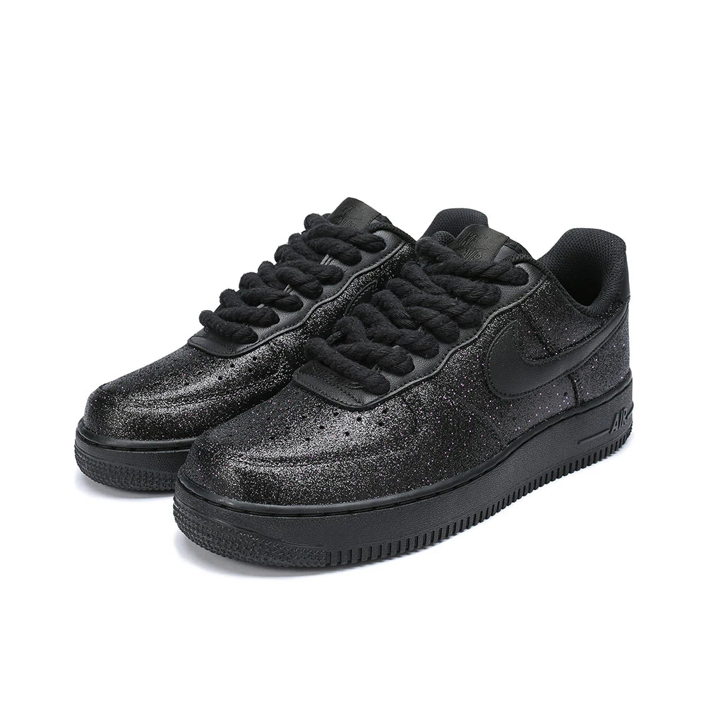 Custom Sneakers Nike Air Force 1 FOMO Full Crystal Sparkle Unisex Sneakers Jennie Cleanfit Style, Anti-slip Light Wear-resistant