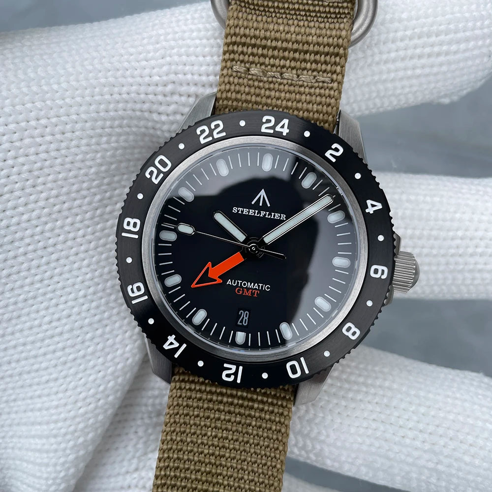STEELFLIER SF793 NEW Automatic Mechanical Luxury Wristwatch NH34 Movement Synthetic Sapphire 20Bar Waterproof Men Luminous Watch