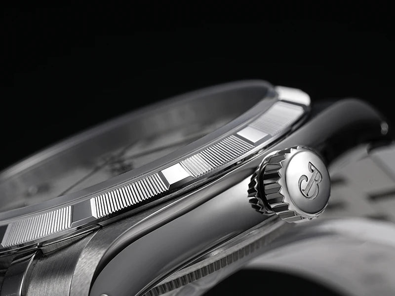 Baltany S4102 Business Man Automatic Mechanical Wristwatch 36mm Linen Dial Engine Turned Bezel NH35 Luxury Dress Watch For Man