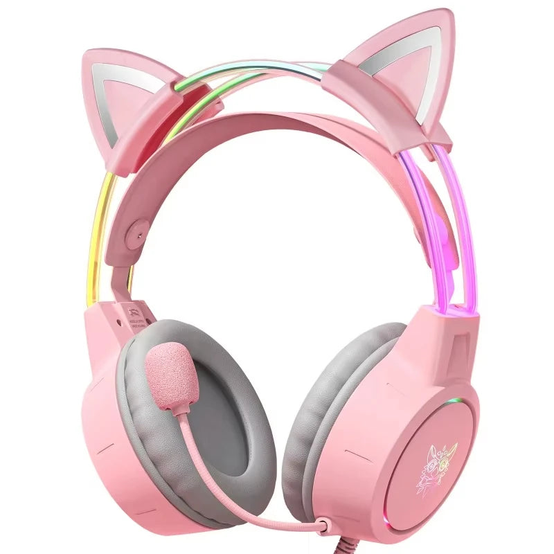 Casque de jeu ONIKUMA X15PRO, haut-parleurs de 50 mm, connexion filaire, éclairage RGB, microphone à réduction de bruit, son stéréo, pour PC, PS4, Xbox et Switch.
