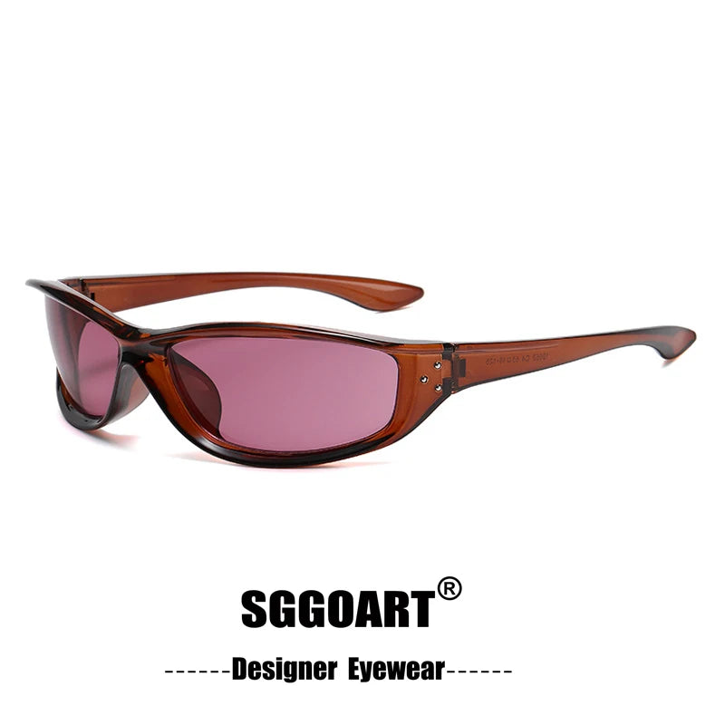 Rivets Y2K Sports Punk Sunglasses Women Designer Rectangle Goggle Men Luxury Sun Glasses UV400 Driving Cycling Fashion Eyewear