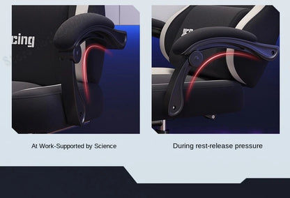 Ergonomic Gaming Chair with Latex Seat Cushion, Adjustable Backrest, Computer Office Chair, Racing Style Gamer Chair with Armrests