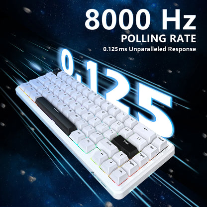 ATTACK SHARK X65 HE Magnetic Switch Rapid Trigger Keyboard, 65% Wired Gaming Keyboard with 8000Hz Polling Rate, Hall Effect RGB Mechanical Keyboard