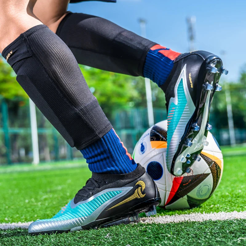 Męskie buty piłkarskie do sportu na świeżym powietrzu dla chłopców, z długimi kolcami, antypoślizgowe, oddychające, do meczów i treningów, buty piłkarskie dla dorosłych, wygodne