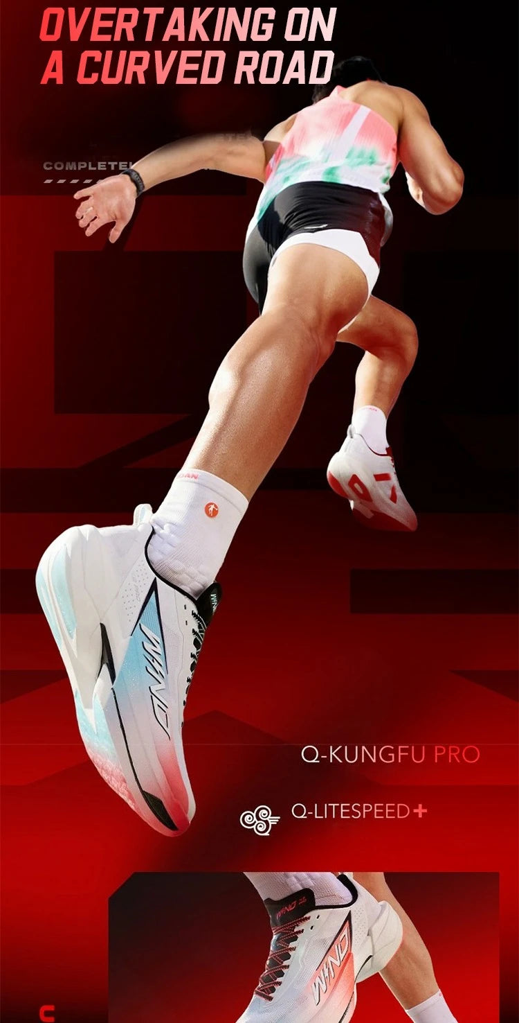 QIAODAN WIND 4PRO Chaussures de marathon à semelle en carbone pour homme - Baskets de course professionnelles - Chaussures de sport de course à pied respirantes QDB023262291