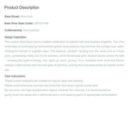 Custom Sneakers Nike Big Sui Xin Gold & Wood Vintage High-Street Low-Top Skate Shoes With Gift Bag For Men