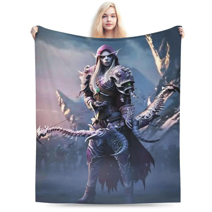 Warm BlanketStudents Travel World of Warcraft  Sylvanas Windrunner Throw Blanket  Flannel Bedspread For Home Decor Bed Cover