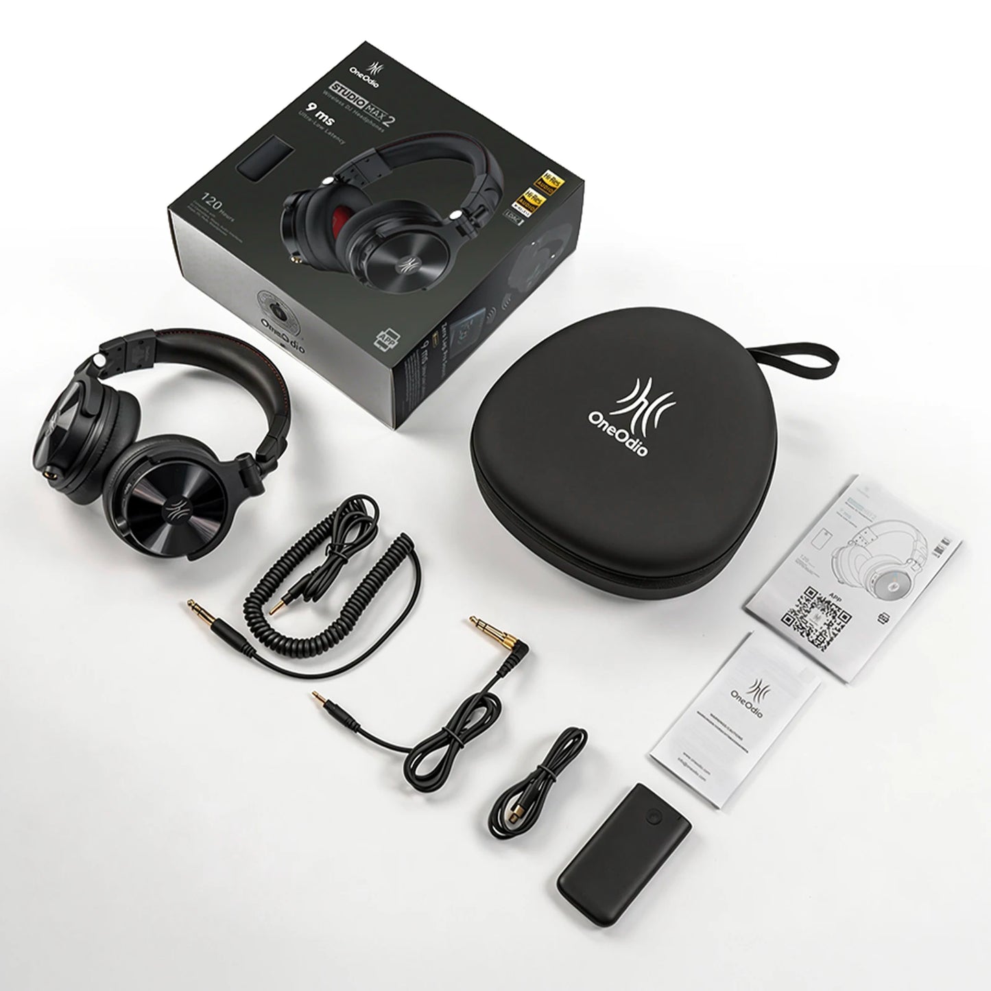OneOdio Studio Max Wireless DJ Headphones Bluetooth 6.0 – 9ms Ultra Low Latency, Hi-Res LDAC Studio Monitor Over-Ear Headset with Microphone