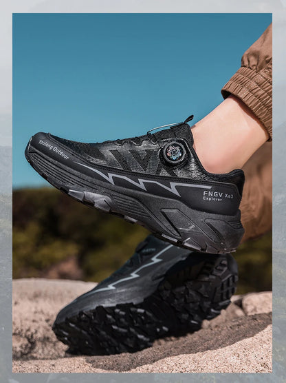 Men's Sneakers Casual Outdoor Anti-Slip Shock-Absorbing Versatile Off-Road Hiking Shoes, Comfortable Soft Sole Running Shoes for Men