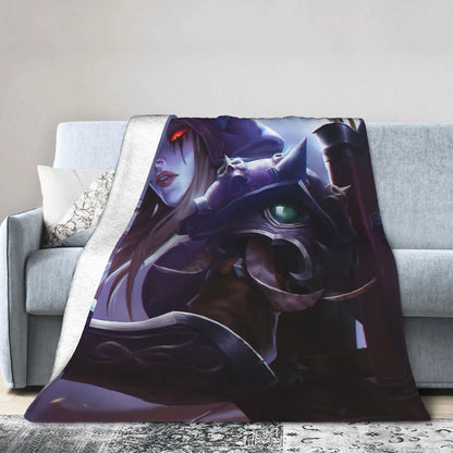 Warm BlanketStudents Travel World of Warcraft  Sylvanas Windrunner Throw Blanket  Flannel Bedspread For Home Decor Bed Cover