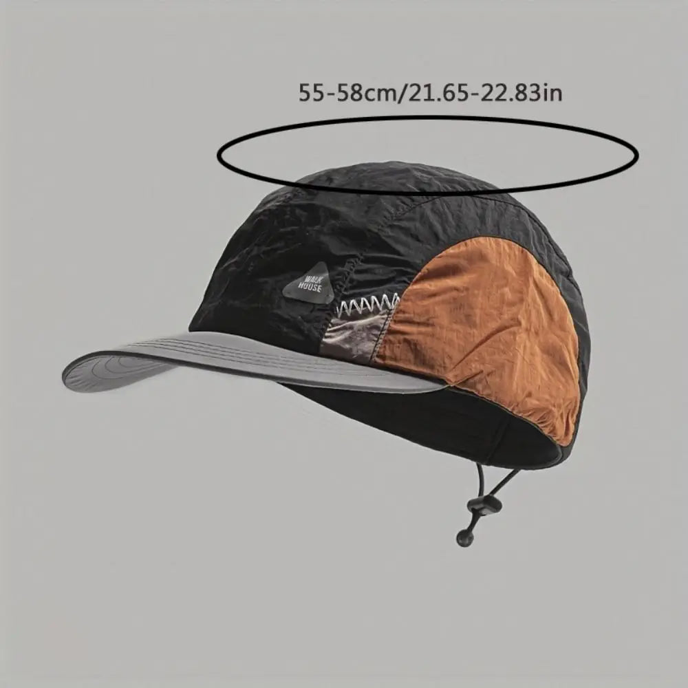 Color Matching Baseball Cap Flat-brimmed Breathable Quick-drying Hat Drawstring Summer Thin Sun Protection Caps Hiking Hats