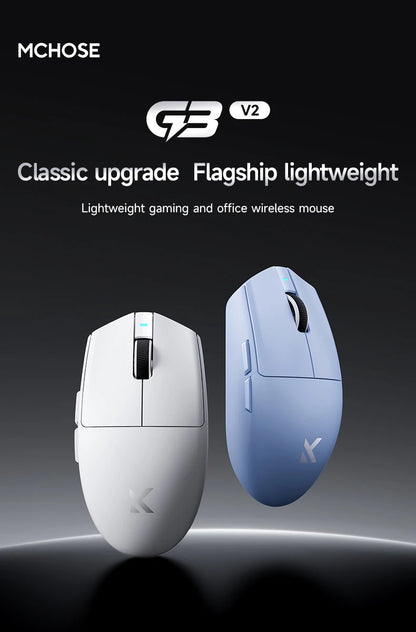 MCHOSE G3 V2 Pro Wireless Gaming Mouse PAW3395, Ultra-Lightweight Tri-Mode Bluetooth Gaming Mouse for Esports, Office & Professional Gaming