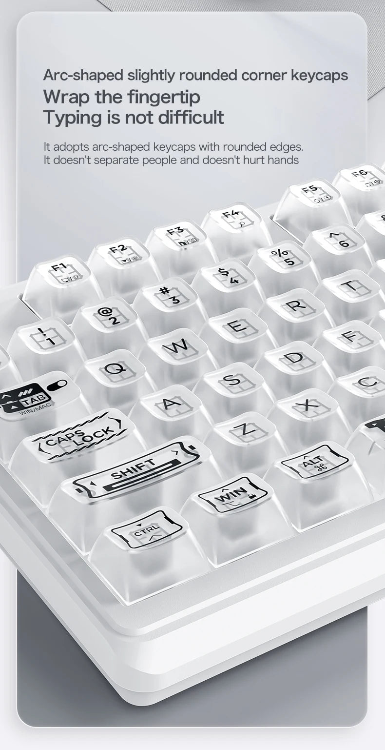 FREEWOLF M95 Wired Keyboard Features an RGB Transparent Design,Catering to Various Scenarios such as Gaming and Office Work