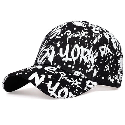 Unisex Letter Graffiti Print Baseball Caps Spring Autumn Outdoor Adjustable Casual Hats Sunscreen Hat