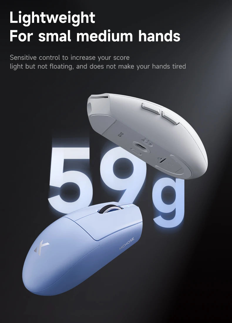MCHOSE G3 V2 Pro Wireless Gaming Mouse PAW3395, Ultra-Lightweight Tri-Mode Bluetooth Gaming Mouse for Esports, Office & Professional Gaming