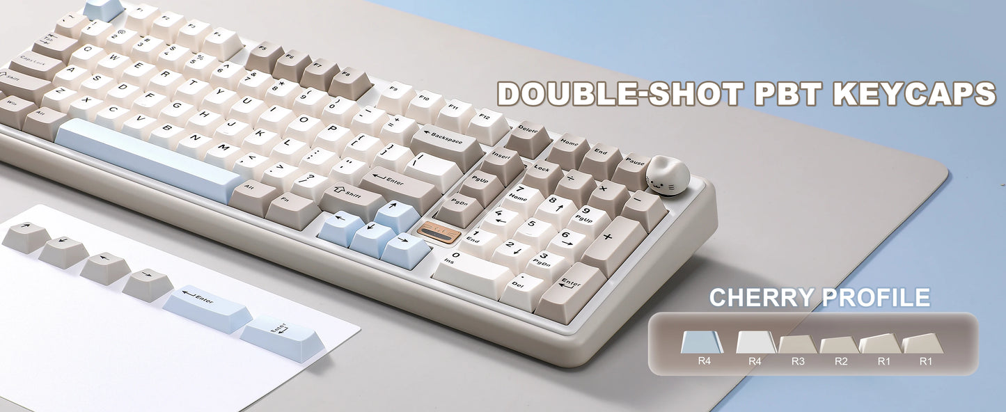 YUNZII B98 PRO QMK/VIA Wireless Mechanical Keyboard, 96% Layout Custom Gaming Keyboard, Hot-Swap Gasket RGB Keyboard for Win/Mac