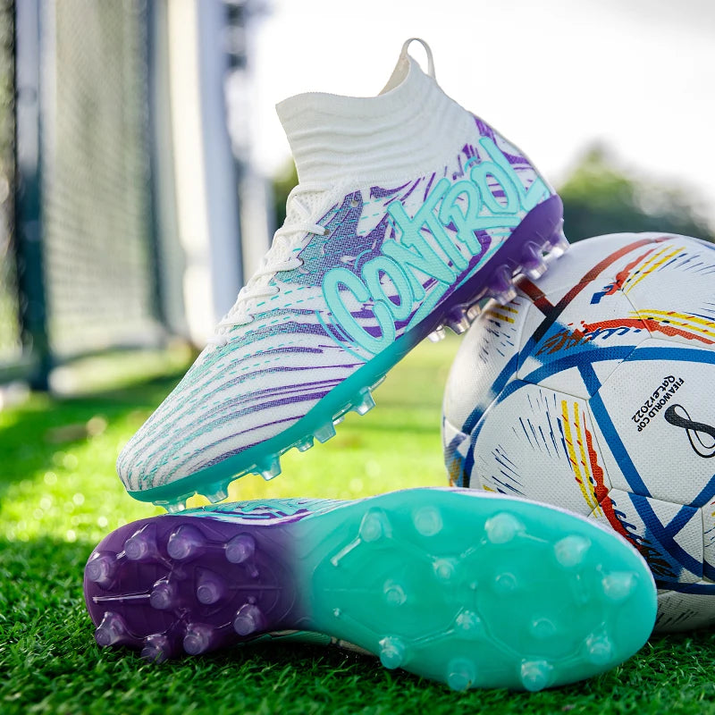 Chaussures de football pour homme, crampons, baskets montantes, chaussures de foot de haute qualité, antidérapantes, pour futsal, gazon, match en salle, best-sellers FG/TF