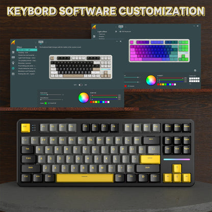 ATTACK SHARK X87 kabellose mechanische Gaming-Tastatur, Tri-Mode BT5.0/2.4GHz/USB-C, Gasket, Hot-Swappable Custom Keyboard, vorglubriziert