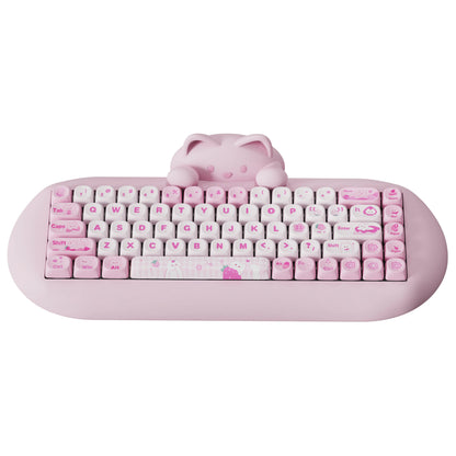 YUNZII C68 Wireless Gaming Keyboard, 65% Hot Swappable Mechanical Keyboard with RGB Backlit, Tri-Mode Bluetooth Gaming Keyboard, Cute Cat Ergonomic Keyboard