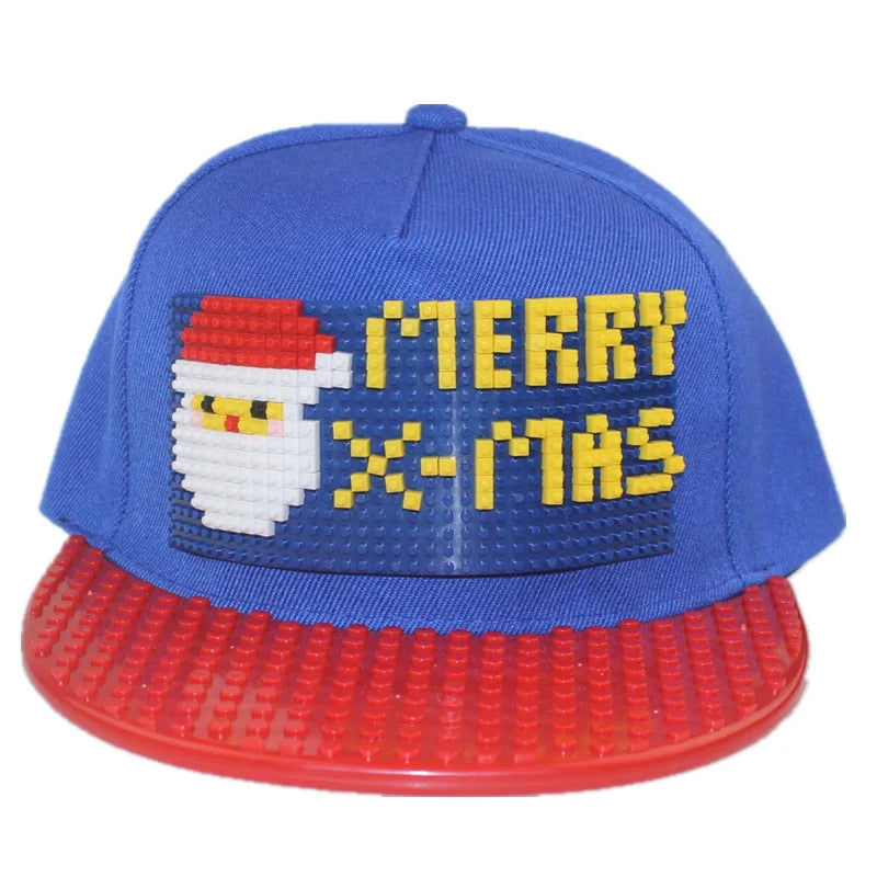 Tegneserie-patchwork-baseballkasketter, DIY-blokke, snapback-kasketter, hiphop-kasketter til mænd og kvinder, aftagelige pixel-kasketter, dad hats, kasketter til børn og voksne