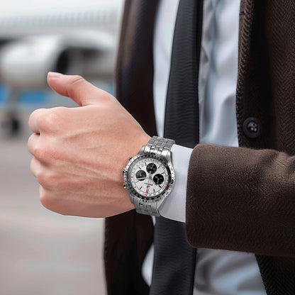 Męski zegarek chronograf BERNY – wielofunkcyjny zegarek kwarcowy w stylu lotniczym, wyposażony w datownik, szafirowe szkło i doskonałą luminescencję – luksusowy męski zegarek na rękę