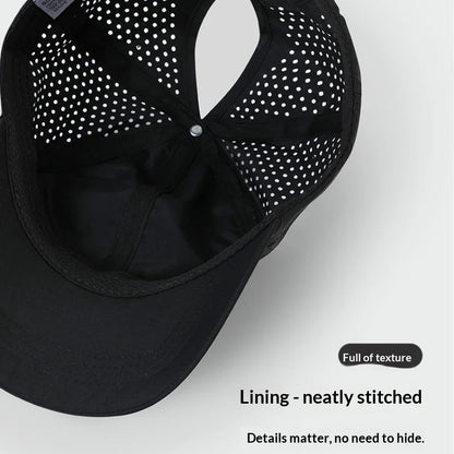 1 unidad de gorras de béisbol con lengüeta de secado rápido para mujer, protección de verano, malla transpirable, gorra transpirable, elegante y ajustable, ideal para llevar la coleta.
