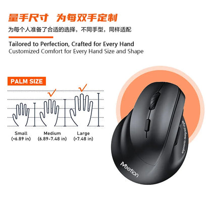 iMice Left Hand Wireless Mouse Bluetooth Ergonomic Mouse, Rechargeable Silent Vertical Mouse, 2400 DPI Bluetooth & 2.4G Wireless Mouse for PC, Laptop & MacBook