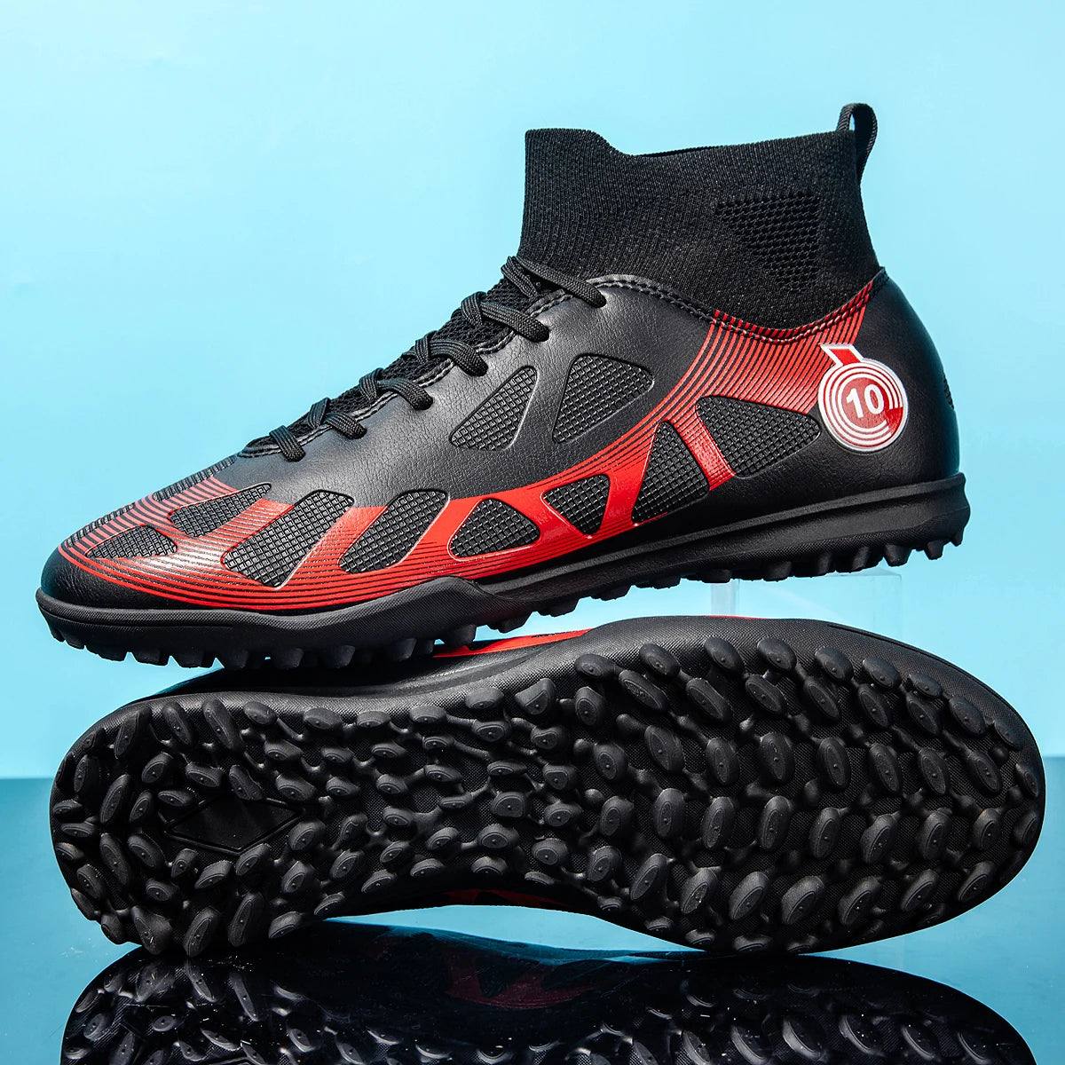 High Quality TF Football Boots Men Women PU Fabric Upper Rubber Cleats Non-slip Training Football Shoes