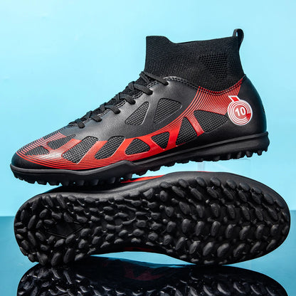 High Quality TF Football Boots Men Women PU Fabric Upper Rubber Cleats Non-slip Training Football Shoes