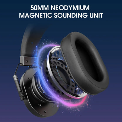 LDON Wireless Gaming Headset PS5 PS4 Bluetooth 2.4GHz Headphones 3D Surround Sound Noise Cancelling Mic Low Latency