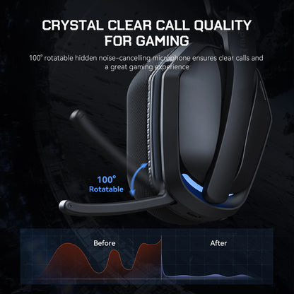 EKSA 2.4GHz Wireless Gaming Headset with Mic – Bluetooth Gaming Headphones for PC, PS5 & Xbox, Ultralight Foldable Over-Ear Headset