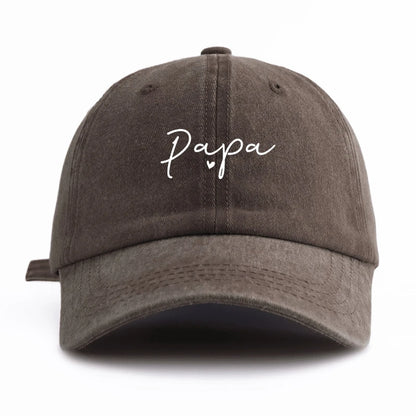 Casquette de baseball lavée à imprimé PAPA (1 pièce), classique, décontractée, rétro, ajustable, légère, protégeant du soleil, polyvalente, idéale pour la conduite et le quotidien