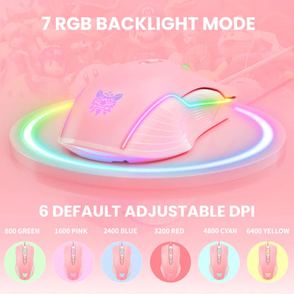 ONIKUMA RGB Gaming Headset Bundle with Gaming Mouse, Keyboard & Headset Stand – Professional Wired Gaming Headphones with Microphone, Detachable Cat Ears, Esports Gaming Accessories Kit
