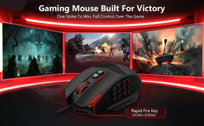 E-YOOSO X-39 Programmable Gaming Mouse RGB Wired Mouse with 17 Buttons, Adjustable DPI, Removable Weights, Ergonomic Gaming Mouse for PC