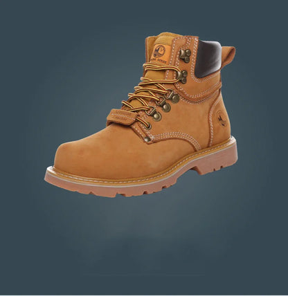 KOWM Scarpe da trekking da uomo in pelle bovina per attività all'aperto, impermeabili, tattiche, scarpe da deserto, stivali da caccia, stivali da neve, sneakers con pelliccia, scarpe da trekking da donna