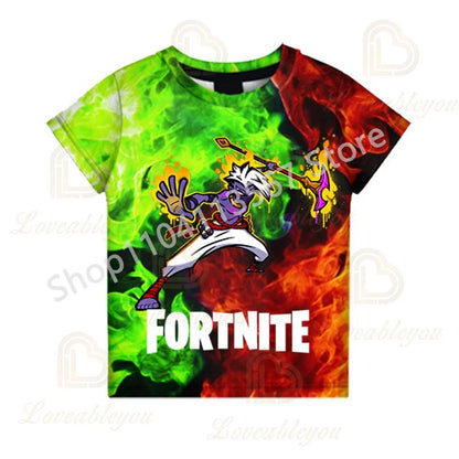 2PCS Suits F-Fortnited Victory 3D T-shirt Shorts Kids Tops Girls Boys Battle Royale Clothes Harajuku Tees Hero Children T Shirt