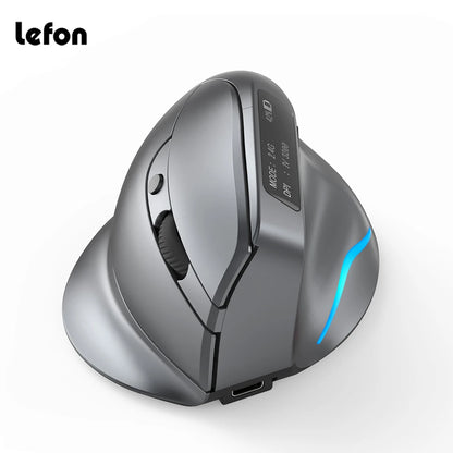 ZELOTES F-26C Vertical Wireless Bluetooth Mouse, Ergonomic Silent Rechargeable Mouse with LED Display, 3200 DPI Wireless Gaming Mouse for PC & Laptop