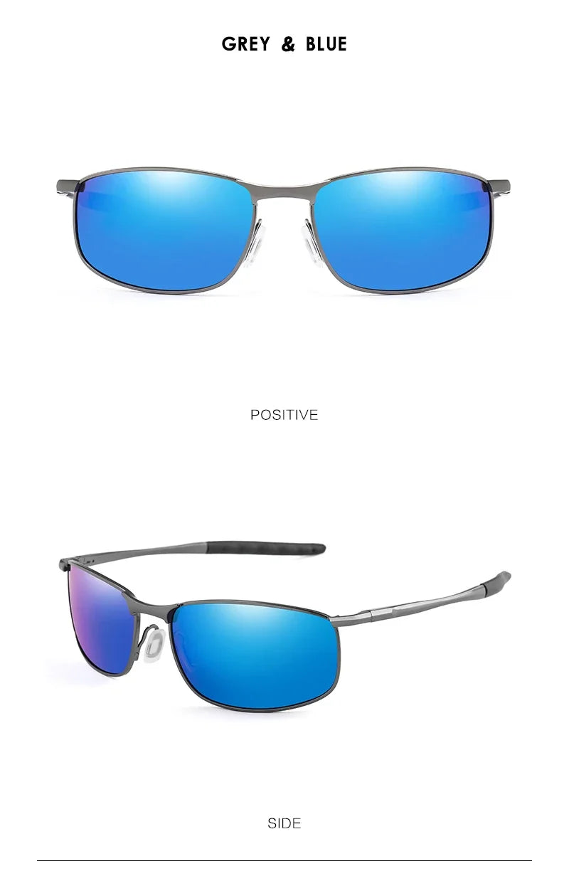 Photochromic Men Polarized Sunglasses Male Metal Square Glasses Driving Sun Glasses UV400 Outdoor Sports Cycling Goggles