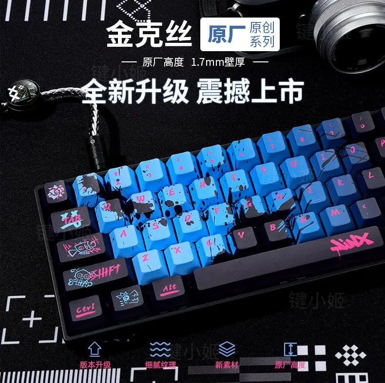 Jinx Personality Key Cap Set PBT 137 Key Gaming Key Cap for 60/84/98/108 Mechanical Keyboard Profile MX Switch