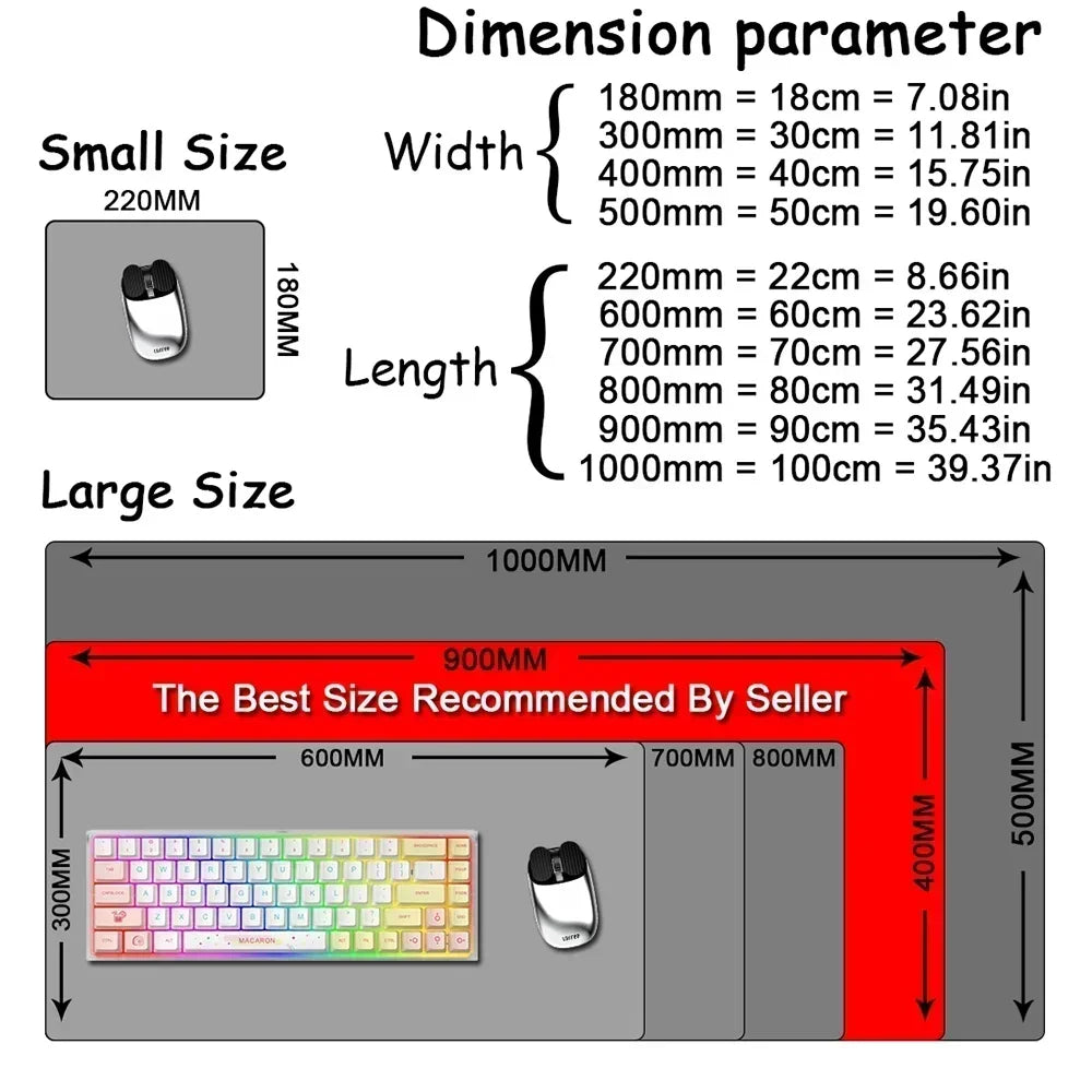 Anime World of Warcraft Deskmat Gaming Mouse Pad Computer Accessories XXL Lock Edge keyboard Mice carpet Gamer Mause Office Mats