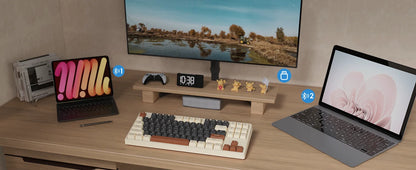Attack Shark M87 Wireless Gaming Keyboard, 87-Key TKL Bluetooth 5.0 & 2.4GHz Wireless Gaming Keyboard with Rainbow LED Backlit, Quiet Membrane Keys for PC, Laptop & Tablet