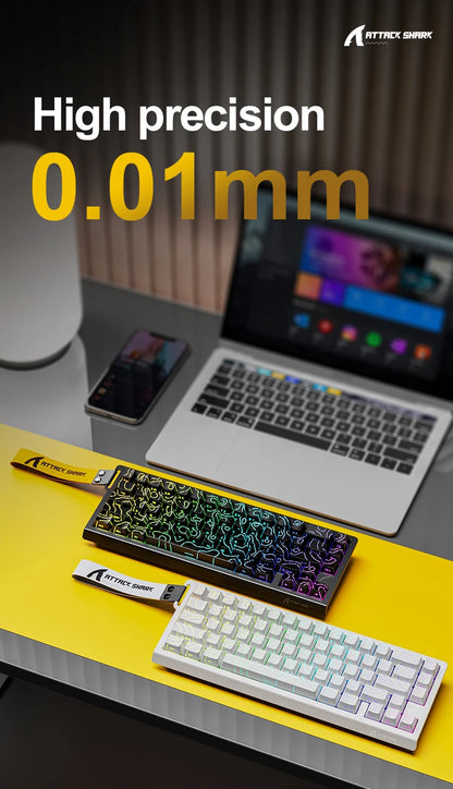 ATTACK SHARK X68HE Magnetic Mechanical Keyboard, 8000Hz Rapid Trigger Gaming Keyboard with Hall Effect Magnetic Switches, SOCD, 0.01mm RT, Wired RGB Keyboard