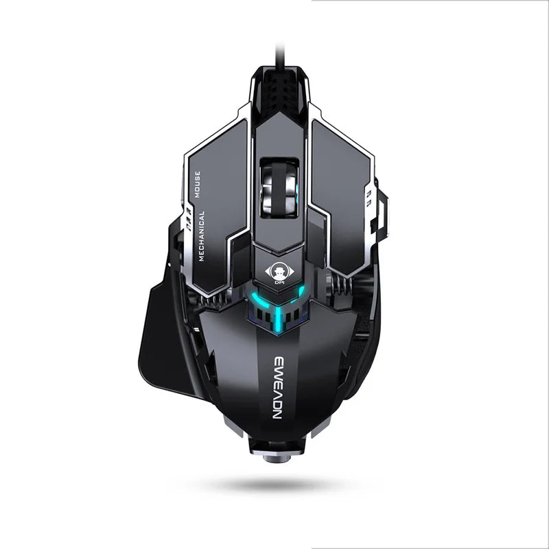 Mechanical Metal Gaming Mouse Wired Ergonomic RGB Gaming Mouse, 12800 DPI Optical USB Gaming Mouse with 7 Programmable Buttons for PC & Laptop